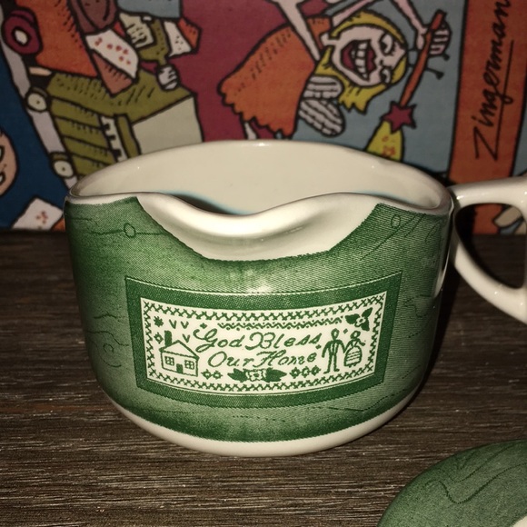 Colonial homestead 1950s cream and sugar bowl - Picture 4 of 14